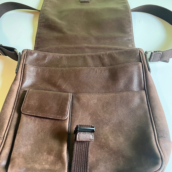 Coach Unisex Dark Brown  Leather Messenger Bag - Picture 5 of 7
